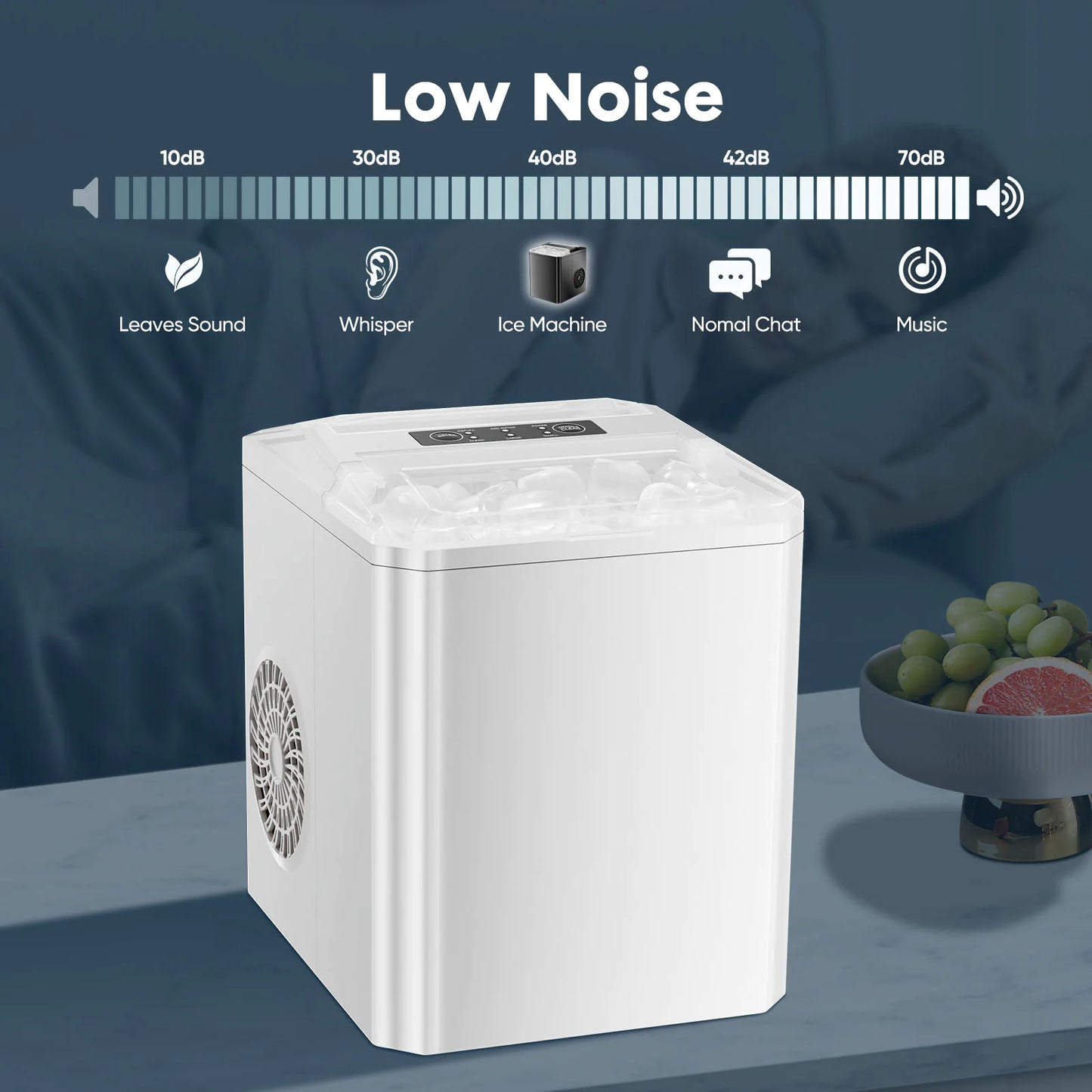 Portable Self-Cleaning Ice Maker
